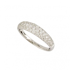 18k White Gold Diamond Set Half Eternity Ring 0.63ct